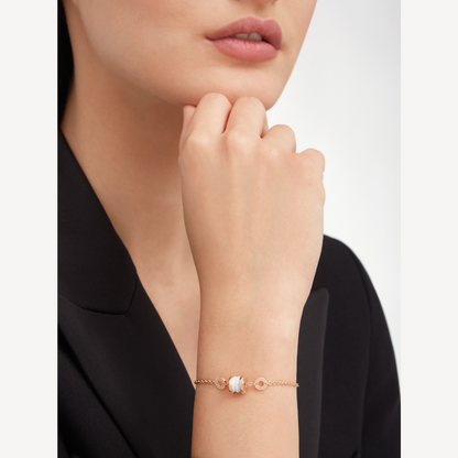 [Revel]ZERO 1 SOFT PINK GOLD AND WHITE CERAMIC BRACELET
