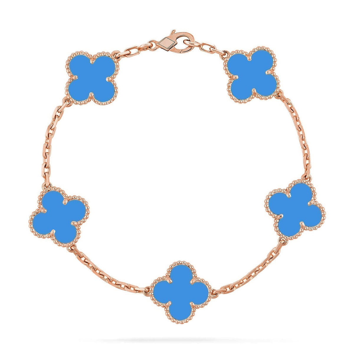 [Revel Jewelry] CLOVER 5 MOTIF BLUE AGATE BRACELET COLLECTION