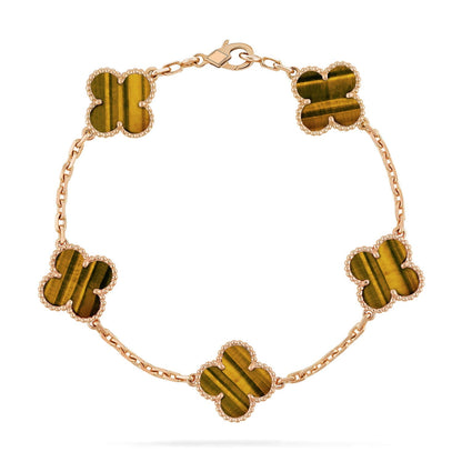 [Revel Jewelry] CLOVER 5 MOTIFS TIGER EYE BRACELET COLLECTION