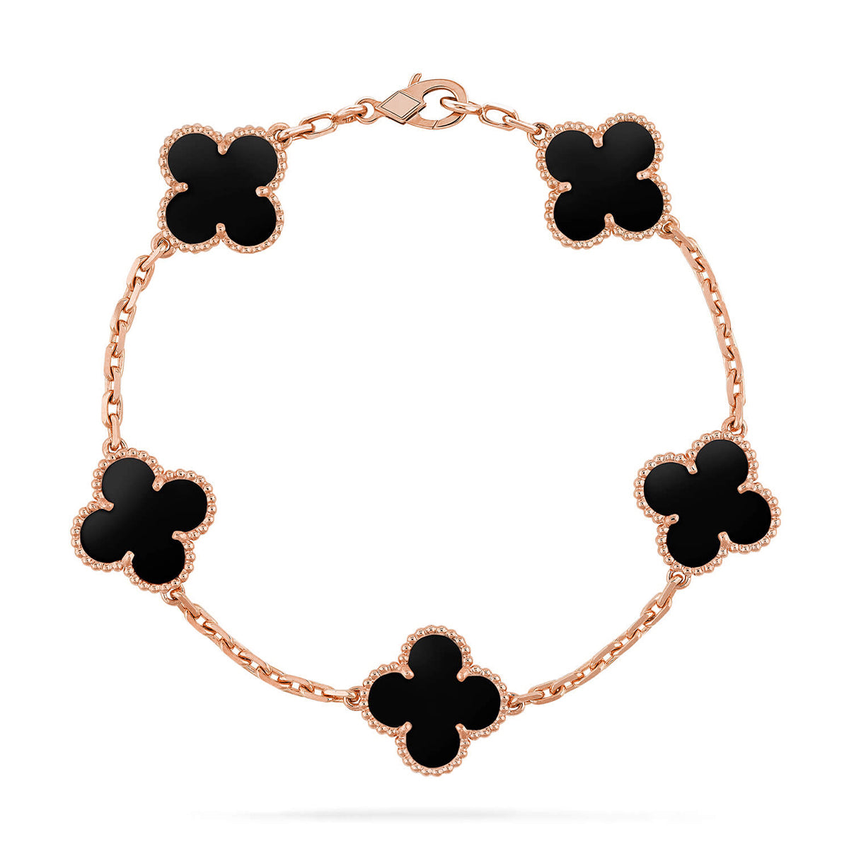 [Revel Jewelry] CLOVER 5 MOTIF ONYXS BRACELET COLLECTION