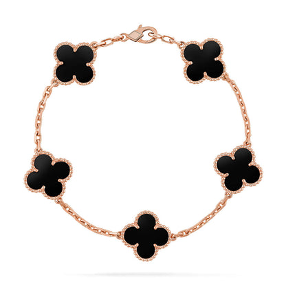 [Revel Jewelry] CLOVER 5 MOTIF ONYXS BRACELET COLLECTION