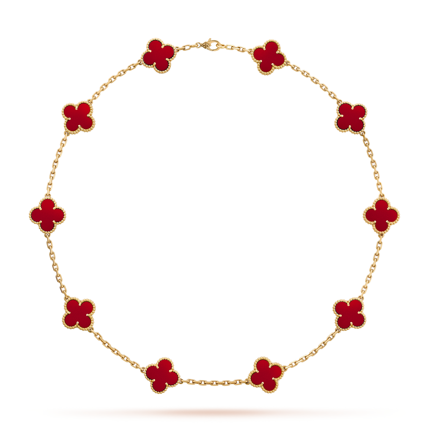 [Revel Jewelry]CLOVER 10 MOTIFS CARNELIAN NECKLACE