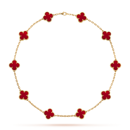 [Revel Jewelry]CLOVER 10 MOTIFS CARNELIAN NECKLACE