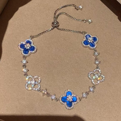 [Revel Jewelry]CLOVER 5 MOTIF PINK BLUE RED WHITE BRACELET