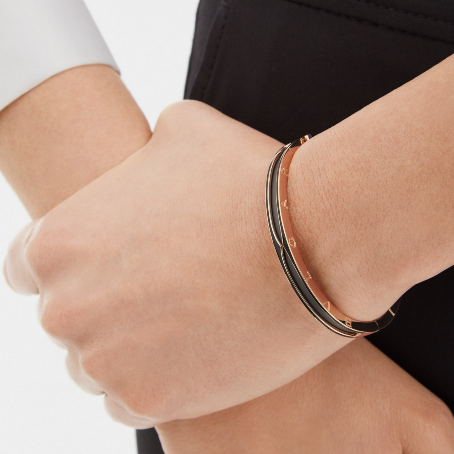 [Revel]ZERO 1 PINK GOLD WITH MATTE BLACK CERAMIC BRACELET