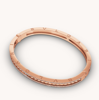 [Revel]ZERO 1 SPIRAL AND PAVED DIAMOND PINK GOLD BRACELET