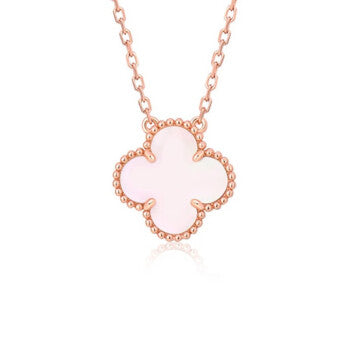 [Revel Jewelry]CLOVER 15MM PINK MOTHER-OF-PEARL SINGLE FLOWER NECKLACE