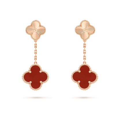 [Revel Jewelry]CLOVER 2 MOTIF  LASER CARNELIAN EARRINGS