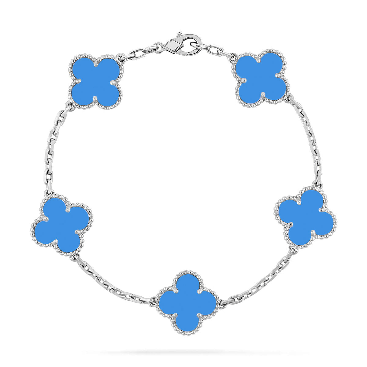 [Revel Jewelry] CLOVER 5 MOTIF BLUE AGATE BRACELET COLLECTION