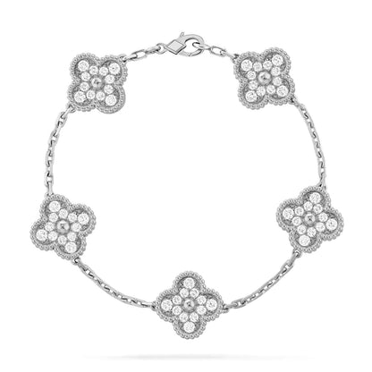 [Revel Jewelry] CLOVER 5 MOTIF FULL DIAMOND BRACELET COLLECTION