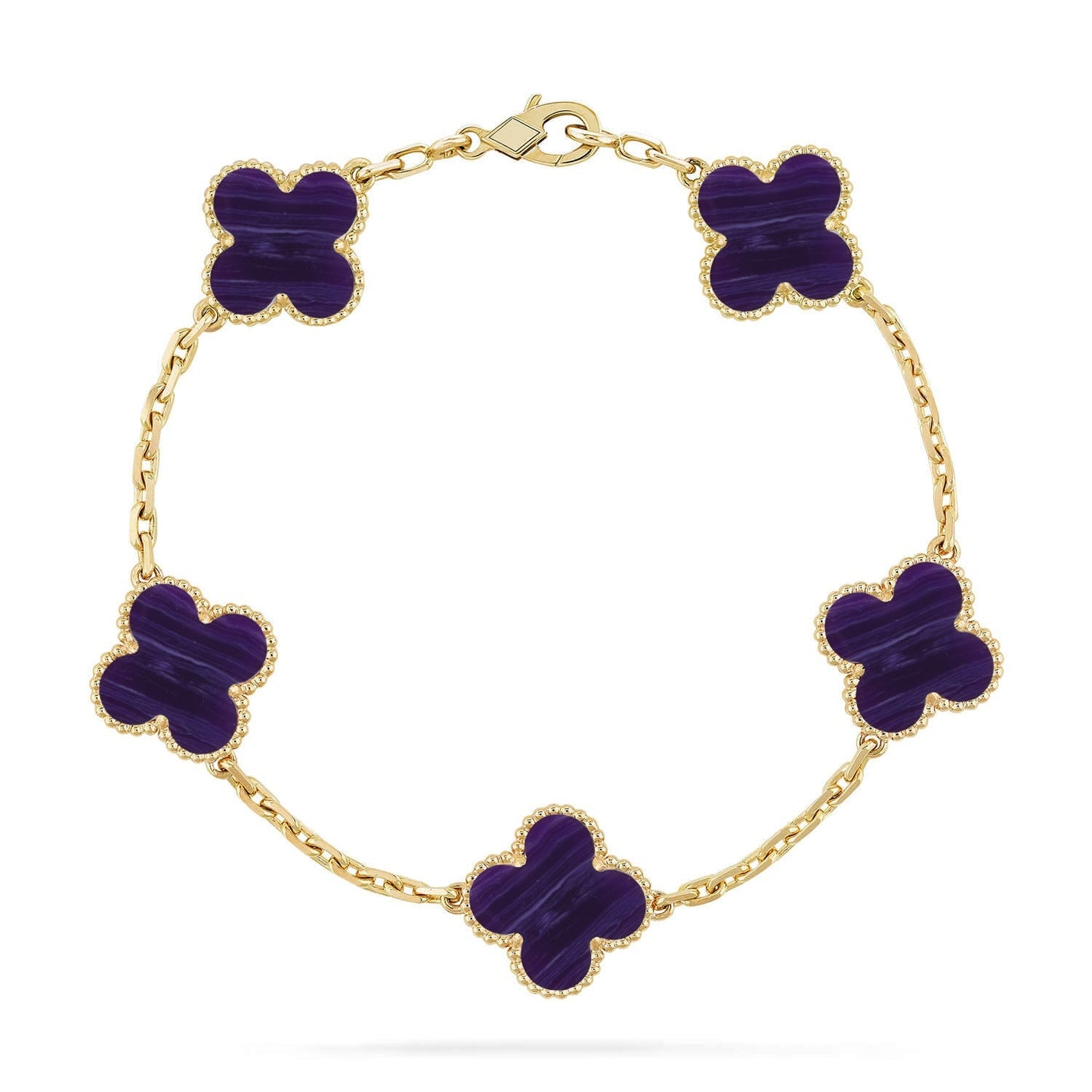 [Revel Jewelry]CLOVER 5 MOTIF PURPLE STRIPES BRACELET COLLECTION
