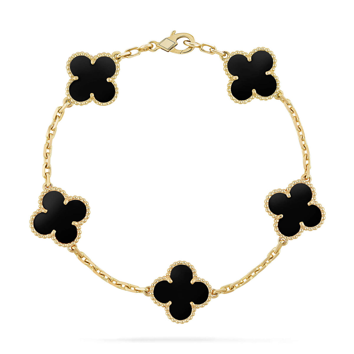 [Revel Jewelry] CLOVER 5 MOTIF ONYXS BRACELET COLLECTION
