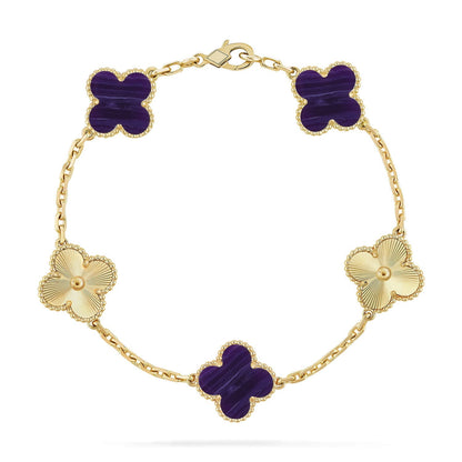 [Revel Jewelry]CLOVER 5 MOTIF PURPLE STRIPES BRACELET COLLECTION