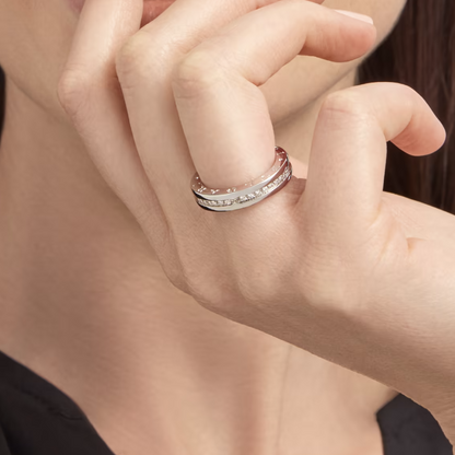[Revel]ZERO 1 ONE-BAND PAVED DIAMONDS ON THE SPIRAL RING