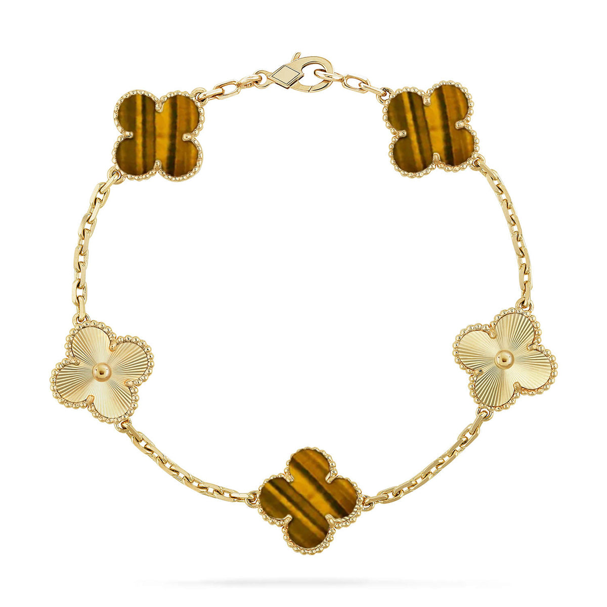 [Revel Jewelry] CLOVER 5 MOTIFS TIGER EYE BRACELET COLLECTION
