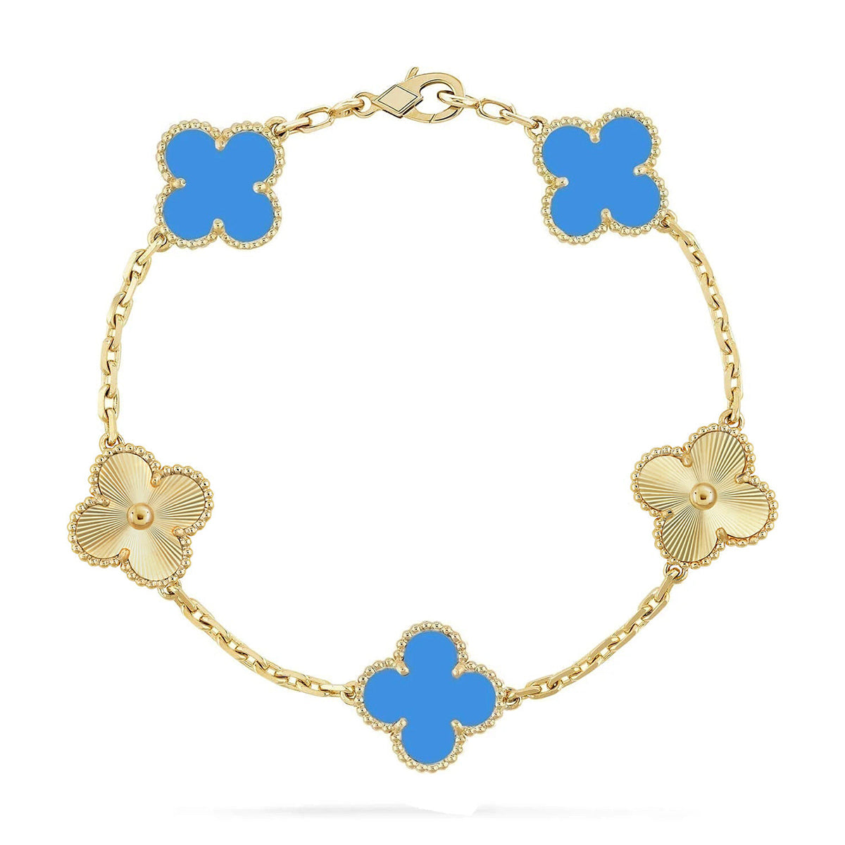 [Revel Jewelry] CLOVER 5 MOTIF BLUE AGATE BRACELET COLLECTION