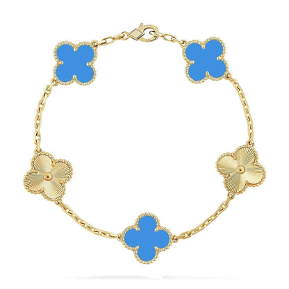 [Revel Jewelry] CLOVER 5 MOTIF BLUE AGATE BRACELET COLLECTION