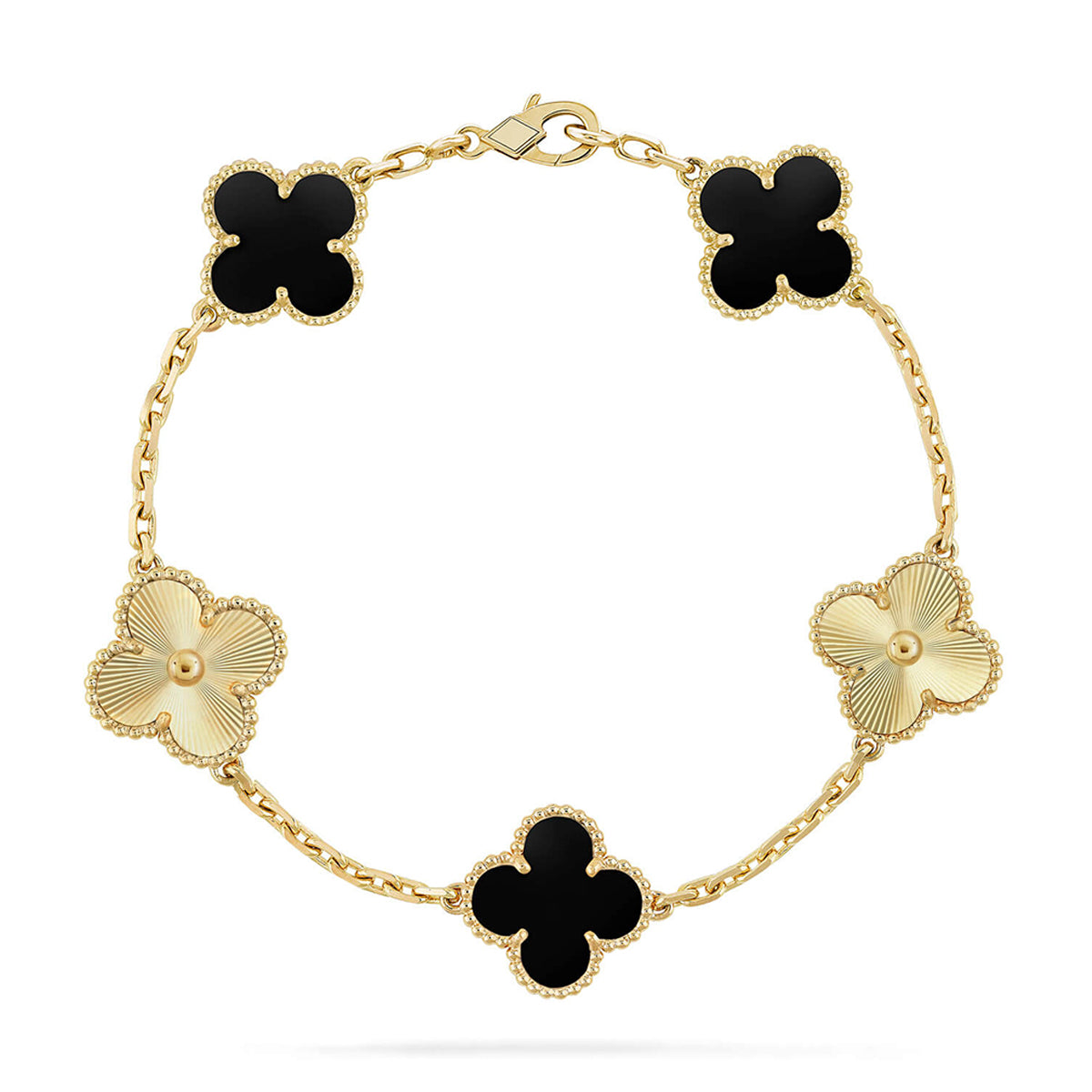 [Revel Jewelry] CLOVER 5 MOTIF ONYXS BRACELET COLLECTION