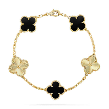 [Revel Jewelry] CLOVER 5 MOTIF ONYXS BRACELET COLLECTION