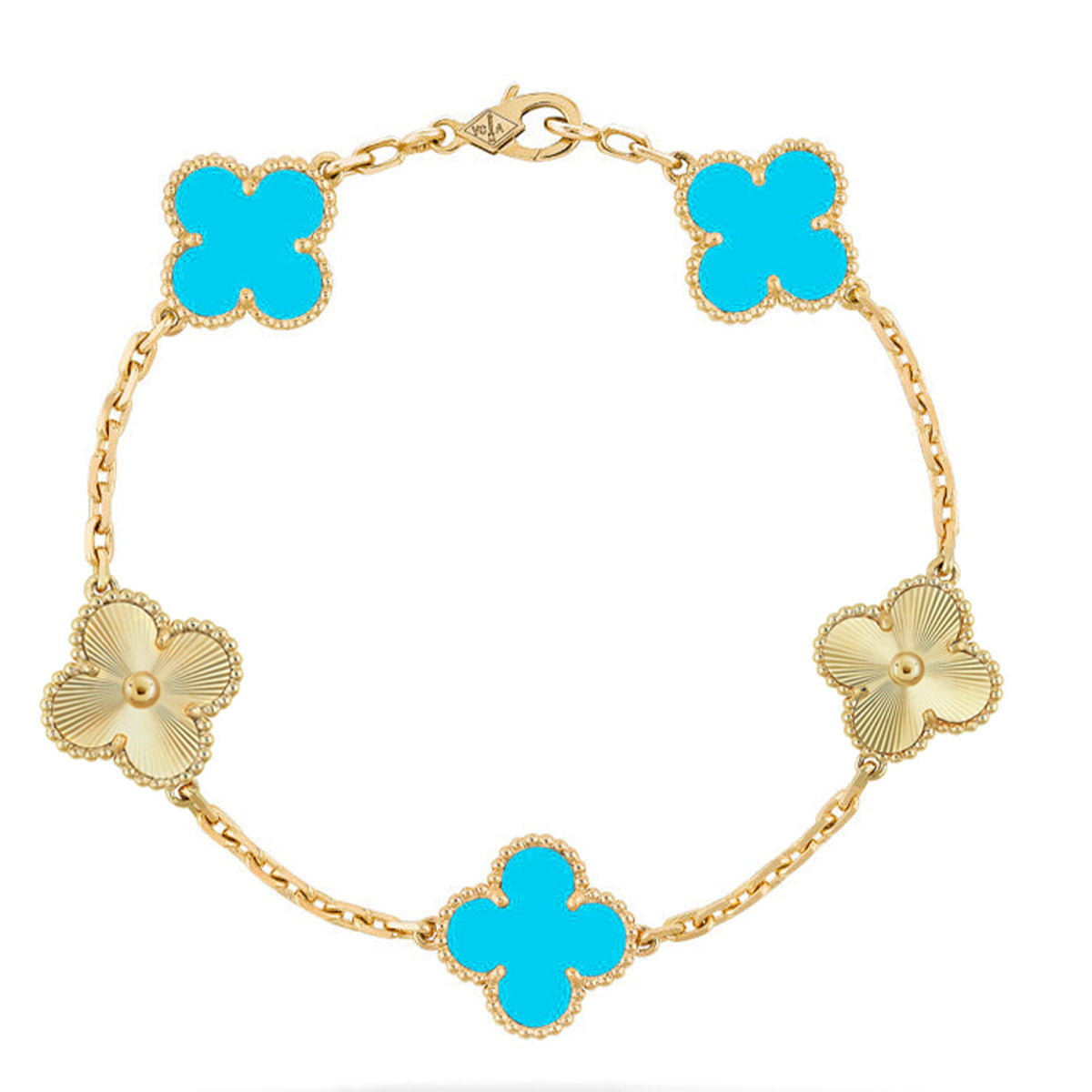 [Revel Jewelry] CLOVER 5 MOTIF TURQUOISE BRACELET COLLECTION