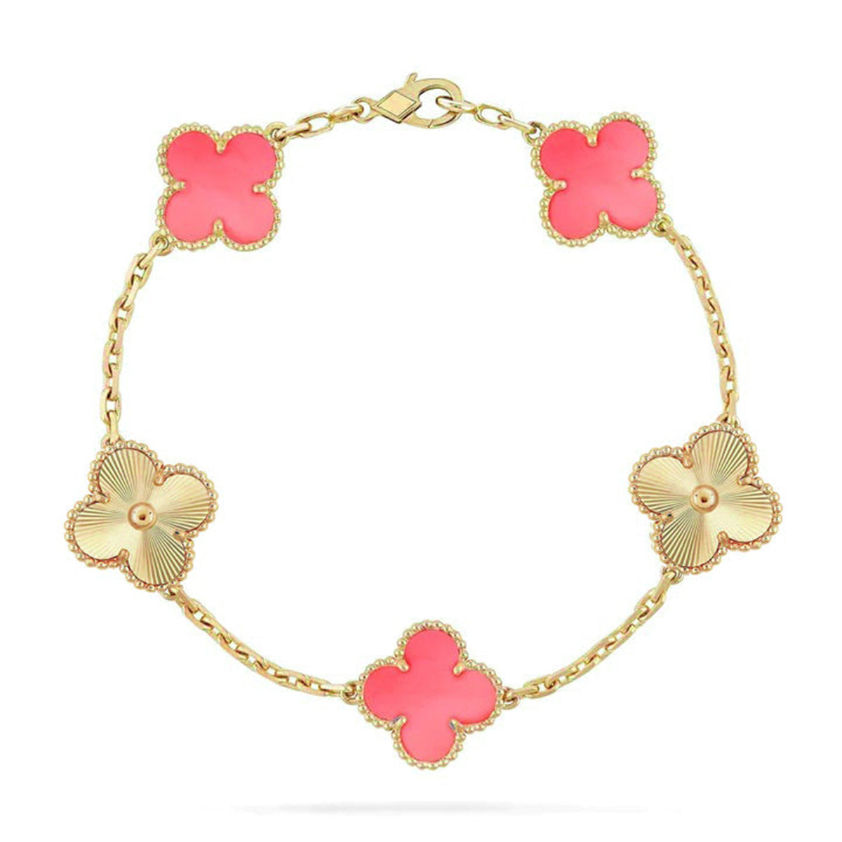 [Revel Jewelry] CLOVER 5 MOTIFS  PINK MOP BRACELET COLLECTION