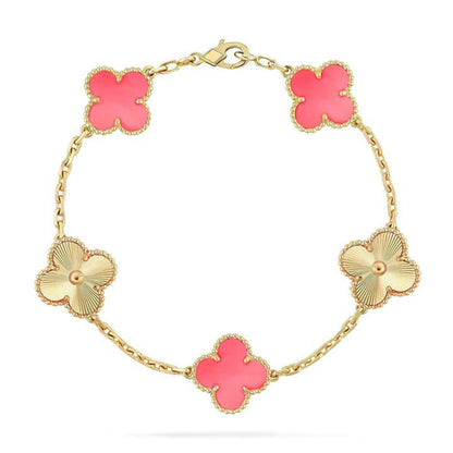 [Revel Jewelry] CLOVER 5 MOTIFS  PINK MOP BRACELET COLLECTION