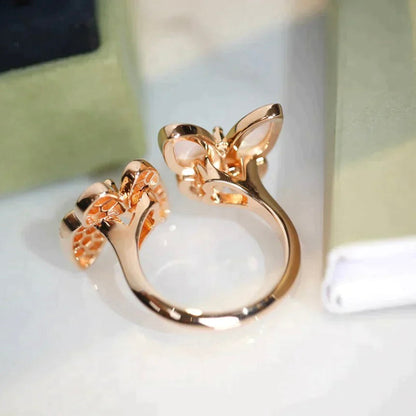 [Revel Jewelry]TWIN BUTTERFLY DIAMOND MOP RING