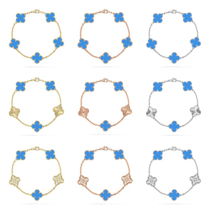 [Revel Jewelry] CLOVER 5 MOTIF BLUE AGATE BRACELET COLLECTION