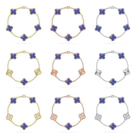 [Revel Jewelry]CLOVER 5 MOTIF BLUE VEINS BRACELET COLLECTION