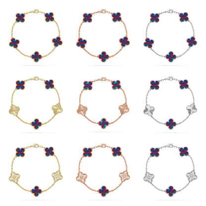 [Revel Jewelry]クローバー 5モチーフ カラージェムストーン ブレスレットコレクション