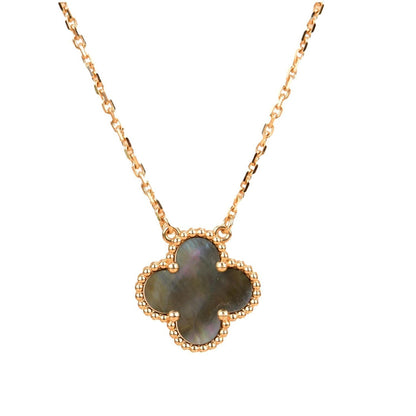 [Revel Jewelry]CLOVER 15MM  GRAY MOTHER OF PEARL NECKLACE