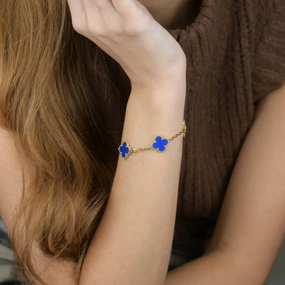 [Revel Jewelry] CLOVER 5 MOTIF BLUE AGATE BRACELET COLLECTION
