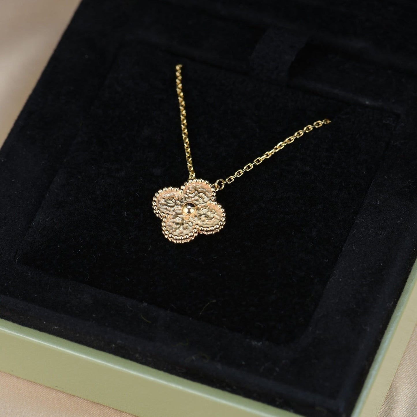 [Revel Jewelry]CLOVER 15MM  BRONZING NECKLACE