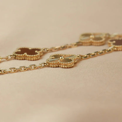 [Revel Jewelry] クローバー5モチーフ レッドコーネリアンブレスレット コレクション