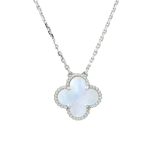 [Revel Jewelry]CLOVER  15MM WHITE MOTHER-OF-PEARL SILVER