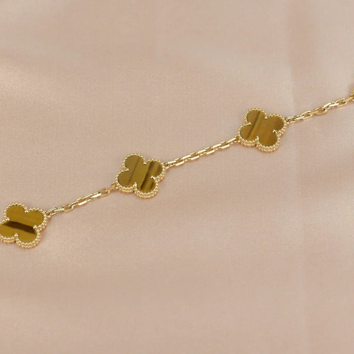 [Revel Jewelry] CLOVER 5 MOTIFS TIGER EYE BRACELET COLLECTION