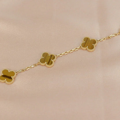 [Revel Jewelry] CLOVER 5 MOTIFS TIGER EYE BRACELET COLLECTION