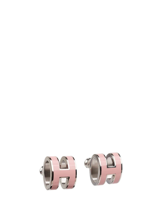 [Revel Jewelry]MINI POP H SILVER EARRINGS PINK