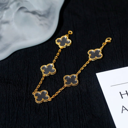 [Revel Jewelry]CLOVER 5 MOTIF ROCK CRYSTAL BRACELET