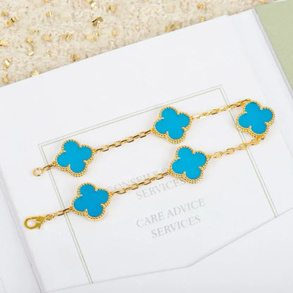 [Revel Jewelry] CLOVER 5 MOTIF TURQUOISE BRACELET COLLECTION