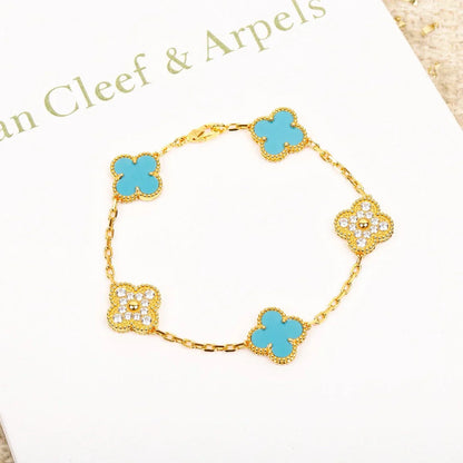 [Revel Jewelry] CLOVER 5 MOTIF TURQUOISE BRACELET COLLECTION