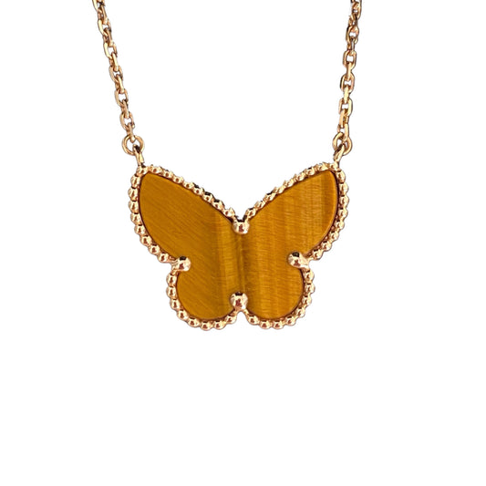 [Revel Jewelry] TIGER__ EYE BUTTERFLY NECKLACE