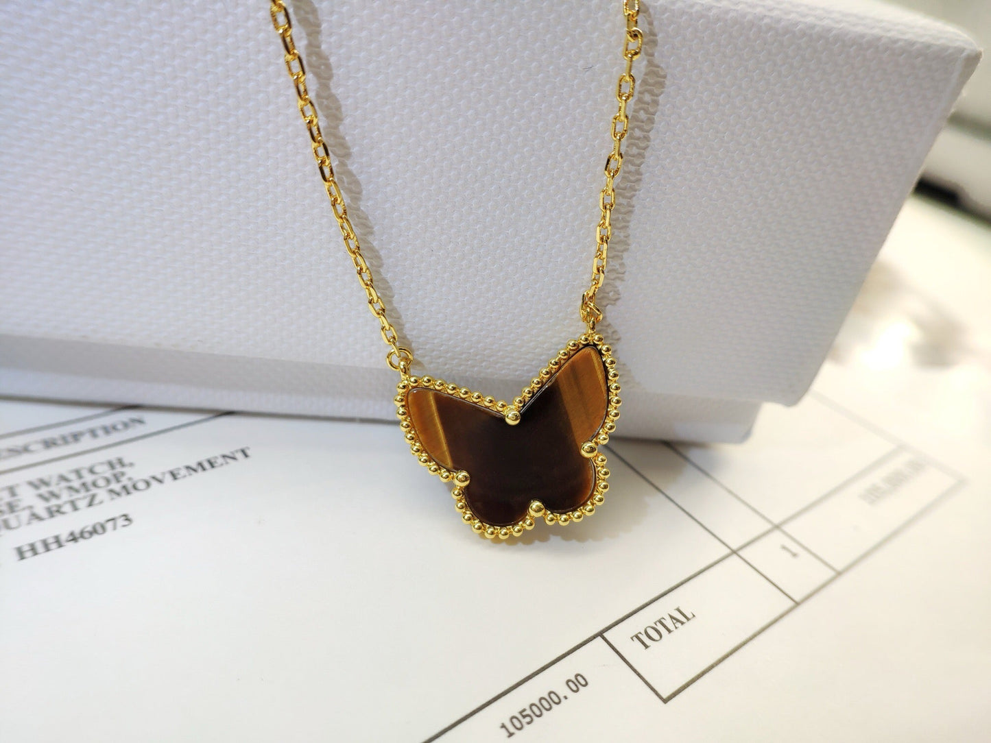 [Revel Jewelry] TIGER__ EYE BUTTERFLY NECKLACE