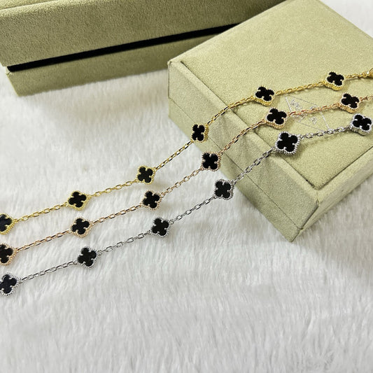 [Revel Jewelry]CLOVER 6 MOTIF  ONYXS BRACELET