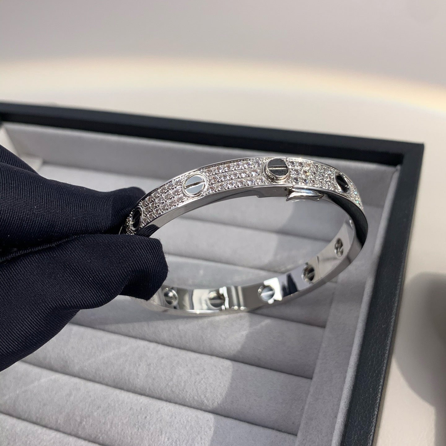 [Revel Jewelry]LOVE BRACELET 6.1MM DIAMOND-PAVED CERAMIC