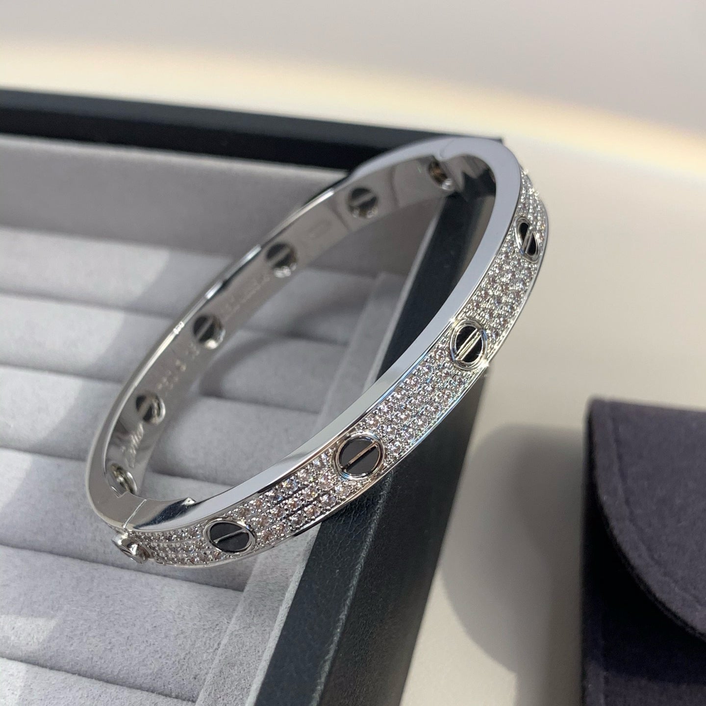 [Revel Jewelry]LOVE BRACELET 6.1MM DIAMOND-PAVED CERAMIC