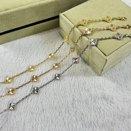 [Revel Jewelry]CLOVER 6 MOTIF DIAMOND BRACELET