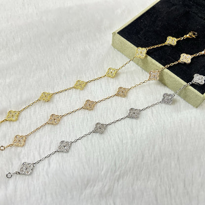 [Revel Jewelry]クローバー 6モチーフ ダイヤモンド ブレスレット