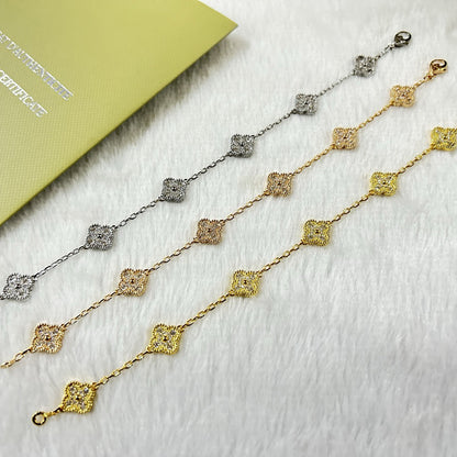 [Revel Jewelry]クローバー 6モチーフ ダイヤモンド ブレスレット