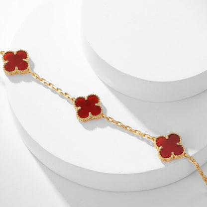 [Revel Jewelry]CLOVER 10 MOTIFS CARNELIAN NECKLACE